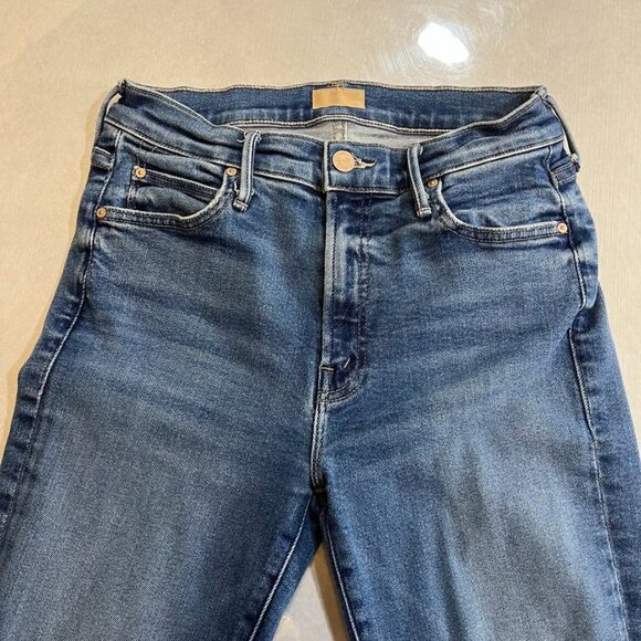 Mother The Rascal Ankle Fray Jeans Raw Hem Blue Size 27 - Picture 6 of 9